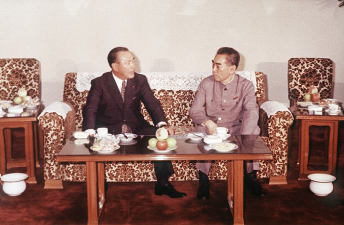 Thủ tướng Nhật Bản Kakuei Tanaka gặp gỡ Thủ tướng Trung Quốc Chu Ân Lai cách đây 40 năm